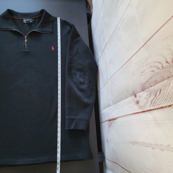 Polo Ralph Lauren Men’s 2XLT ¼ Zip Pullover Sweatshirt, 100% Cotton, Black, Logo - Picture 9 of 9